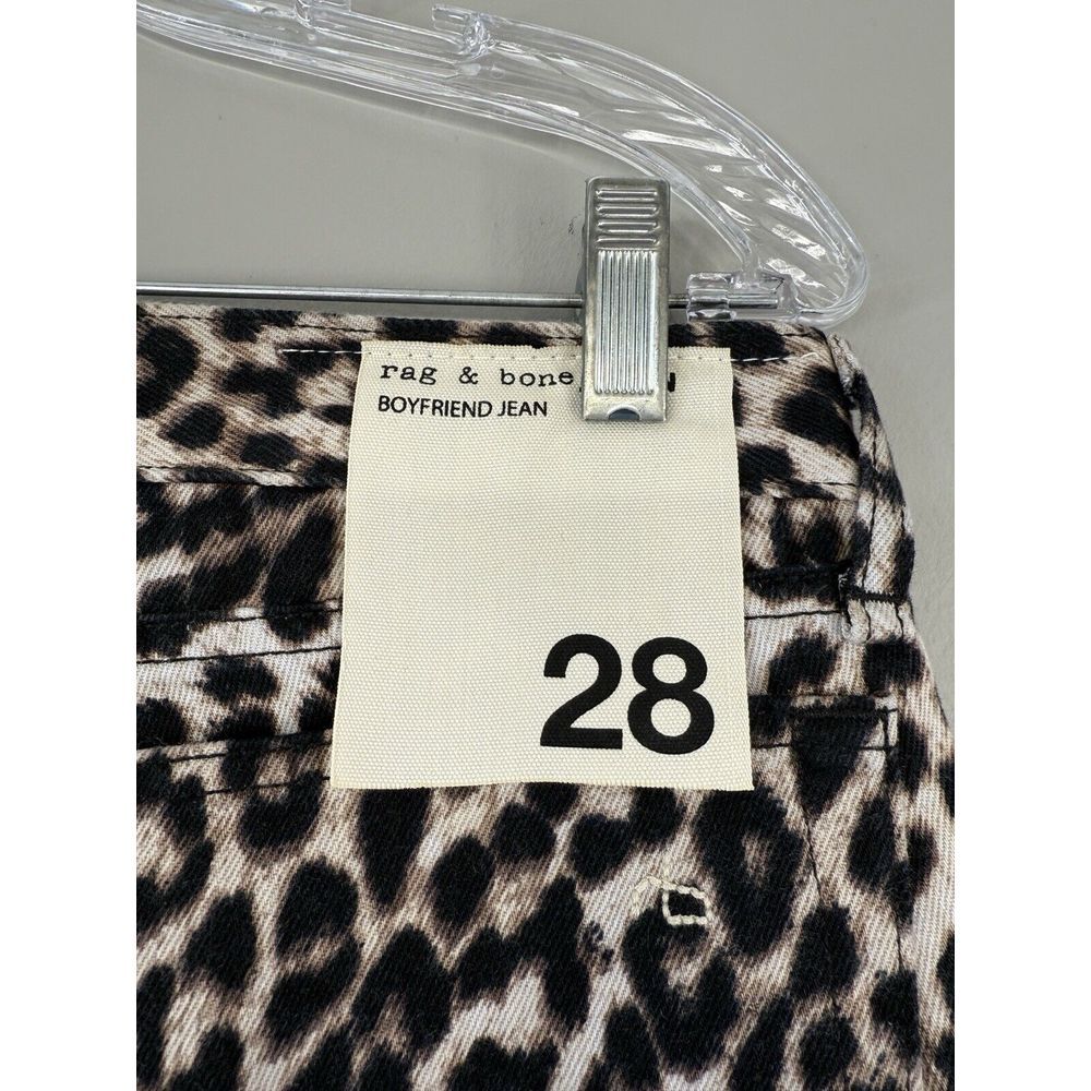 Rag & Bone Boyfriend‎ Jean Women’s 28 (32x30) Snow Leopard Print NWT - Picture 5 of 12